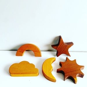 Vintage Wooden Montessori Style Blocks